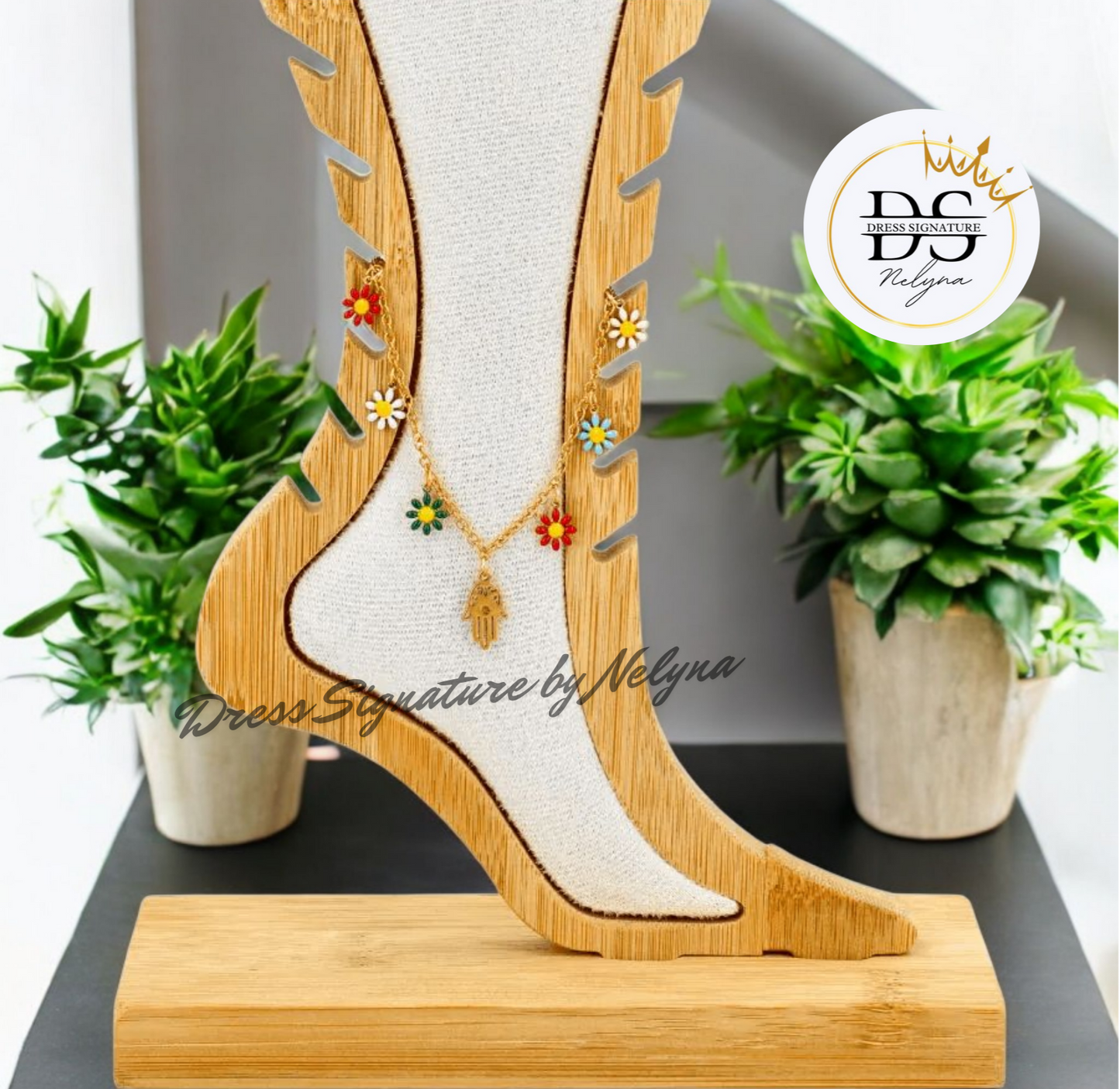 Bracelet de cheville fleur d'été bohème