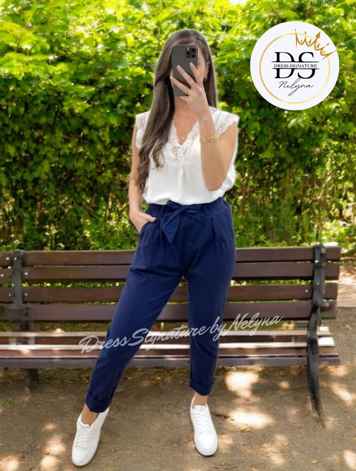Pantalon céleste élégance