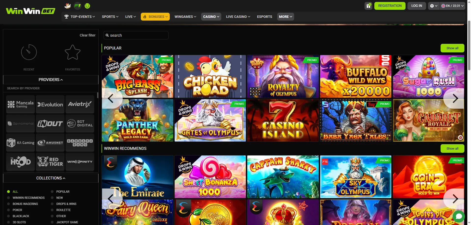 Machines &agrave; sous populaires sur WinWin Bet Casino S&eacute;n&eacute;gal