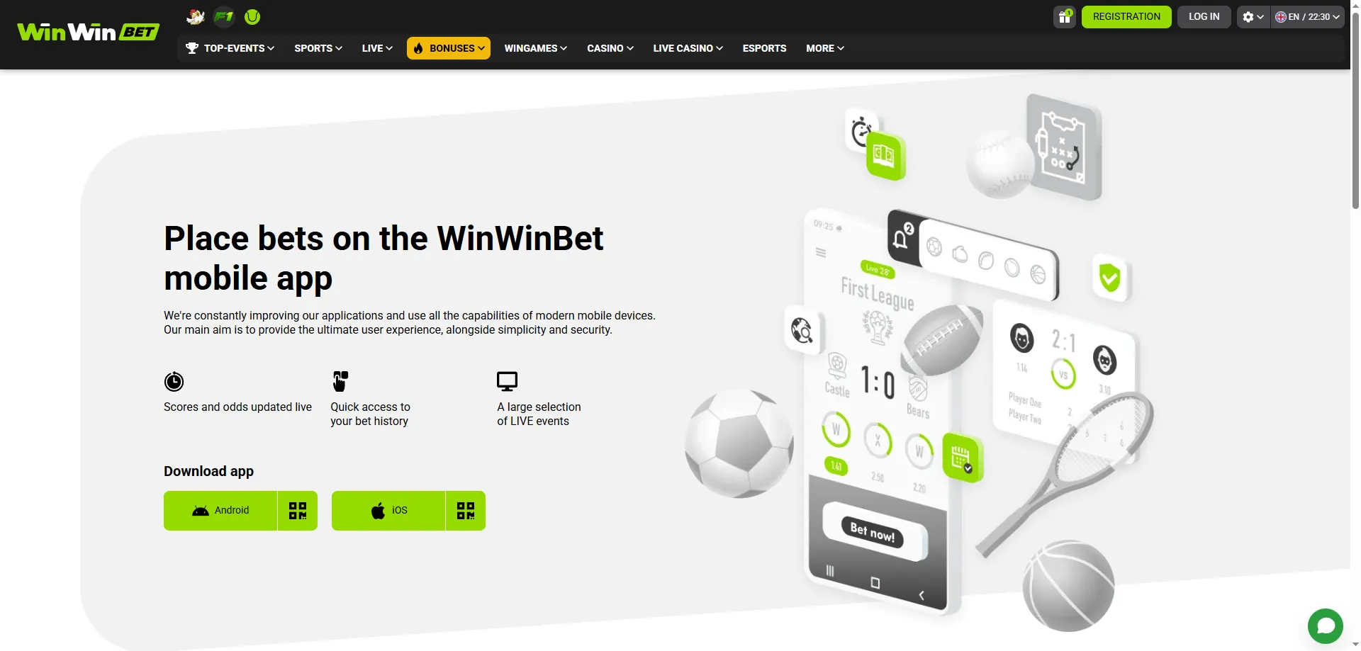 Application mobile WinWin Bet &mdash; t&eacute;l&eacute;charger sur Android et iOS au S&eacute;n&eacute;gal