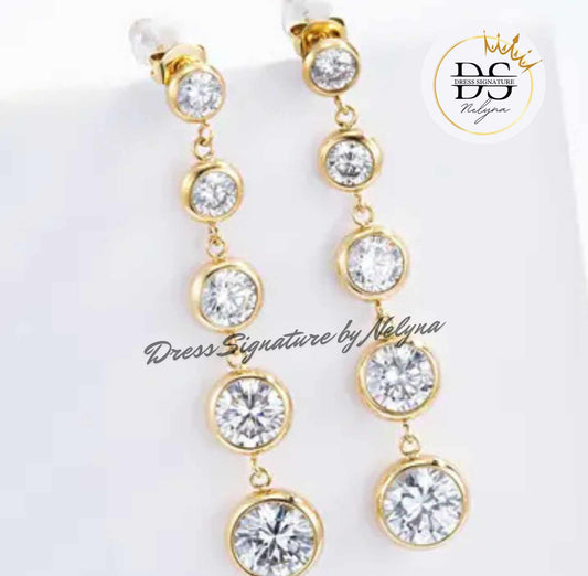 Boucle d'oeille pendante strass
