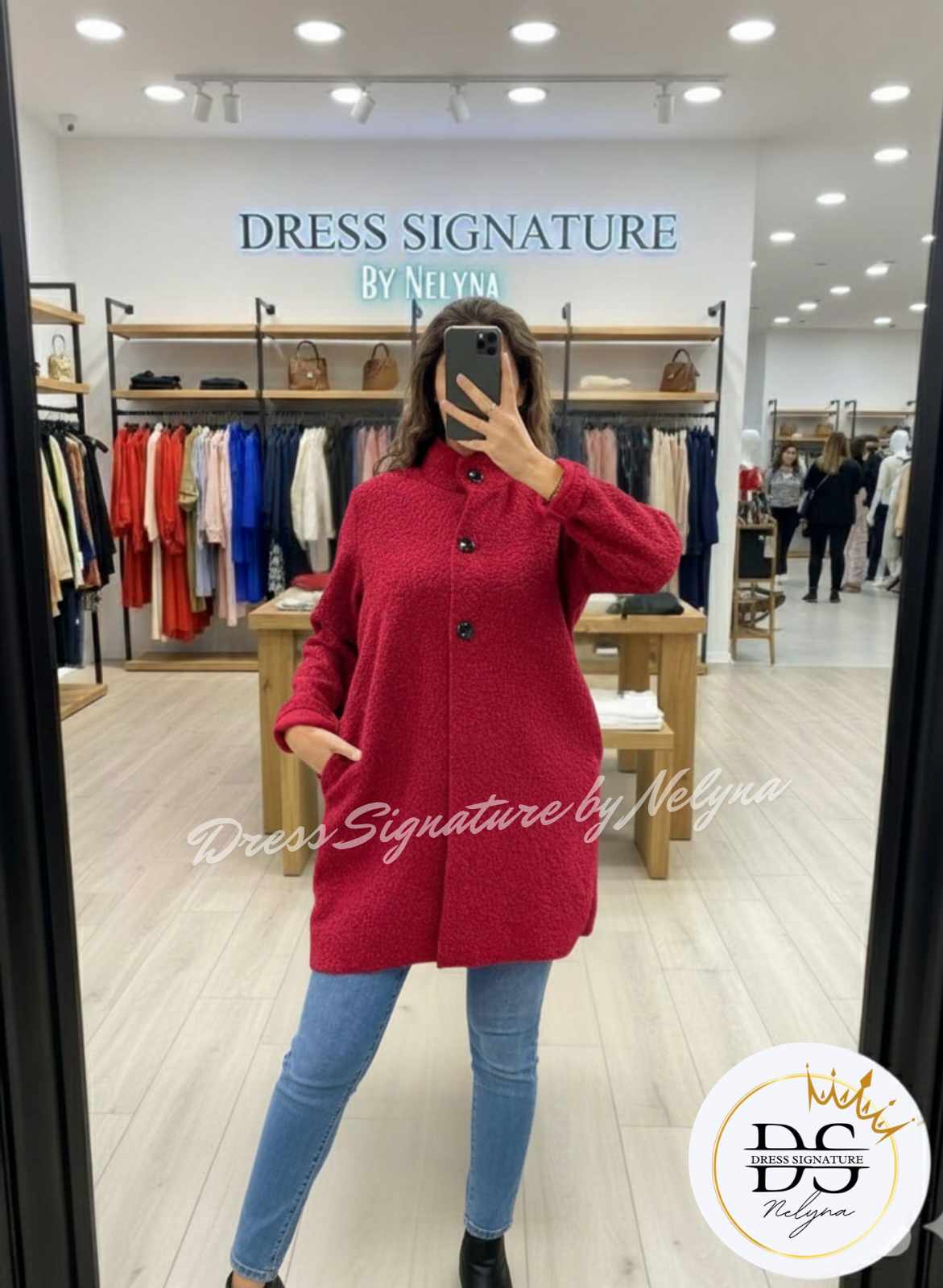 Manteau à boutons en tissu doux (PC)