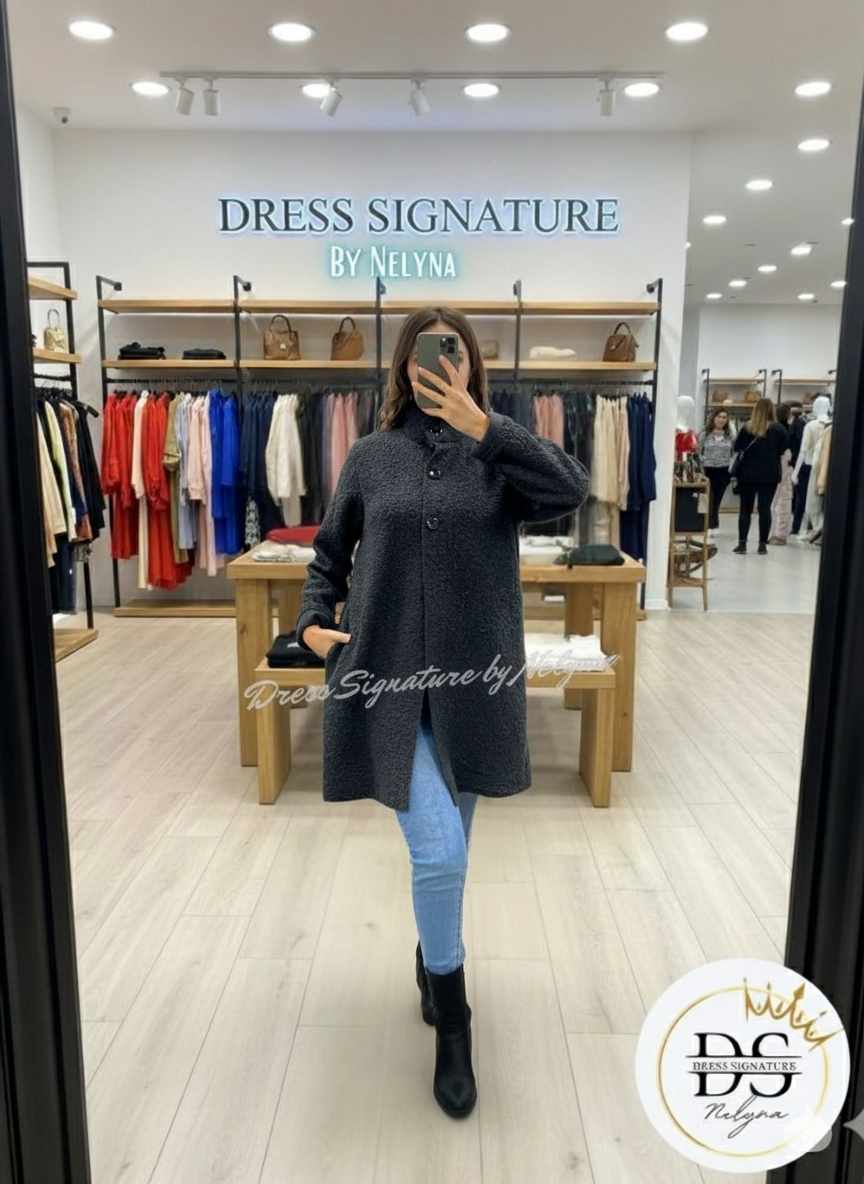 Manteau à boutons en tissu doux (PC)