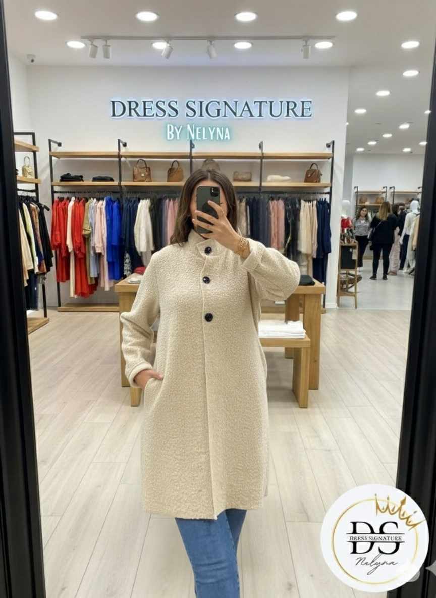 Manteau à boutons en tissu doux (PC)