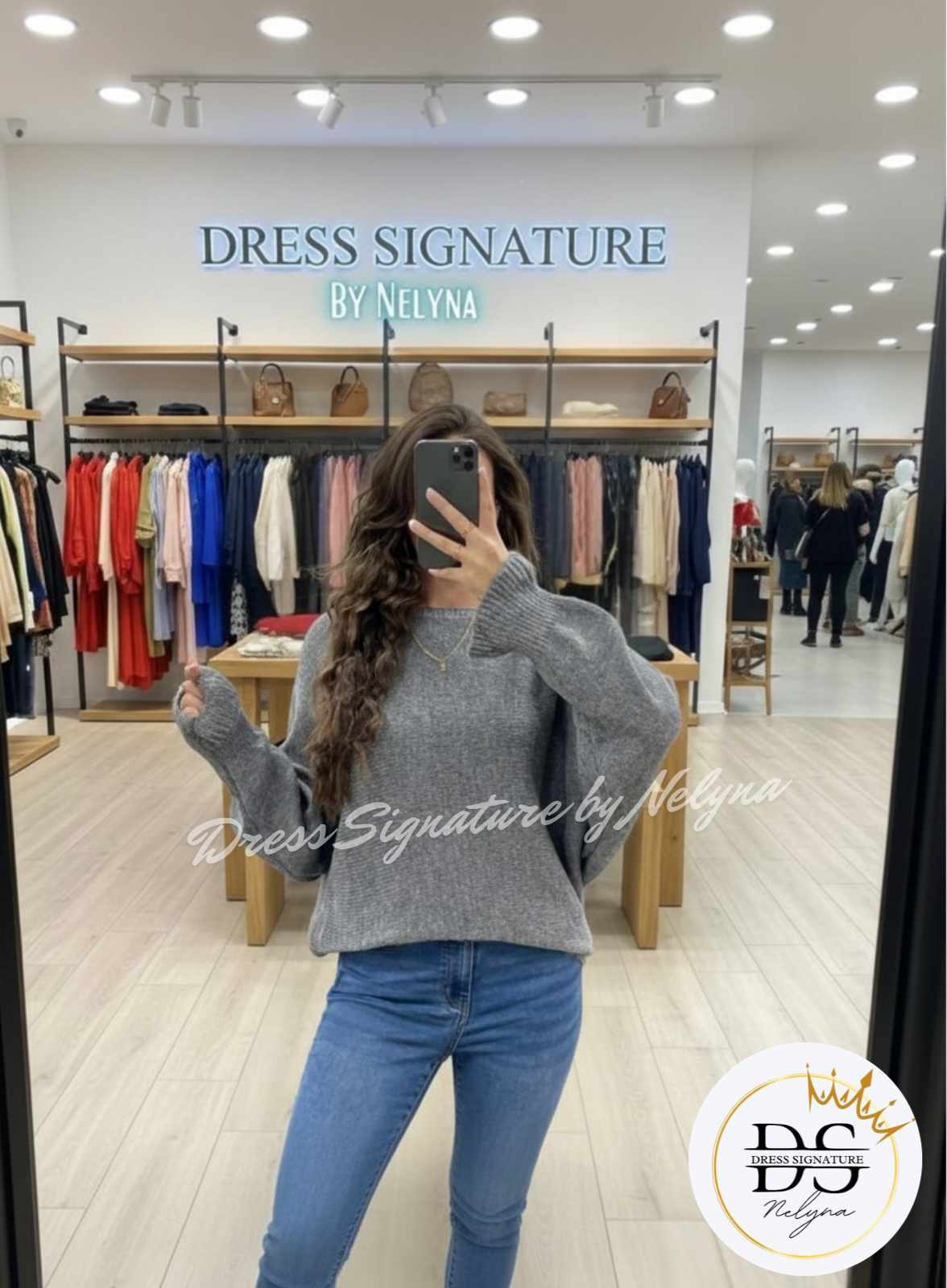 Pull laine détail manches