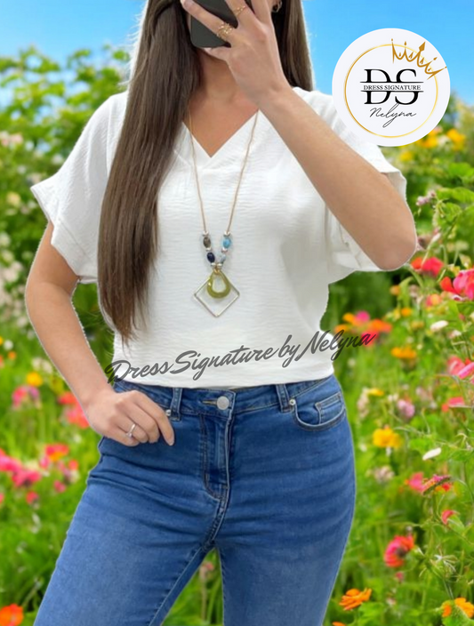 Haut fluide avec collier chic