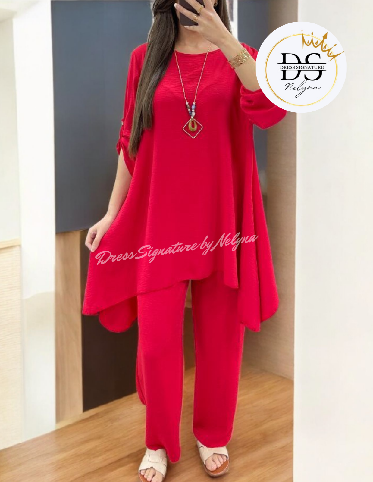 Ensemble 3 pièces Tunique + Pantalon + Col