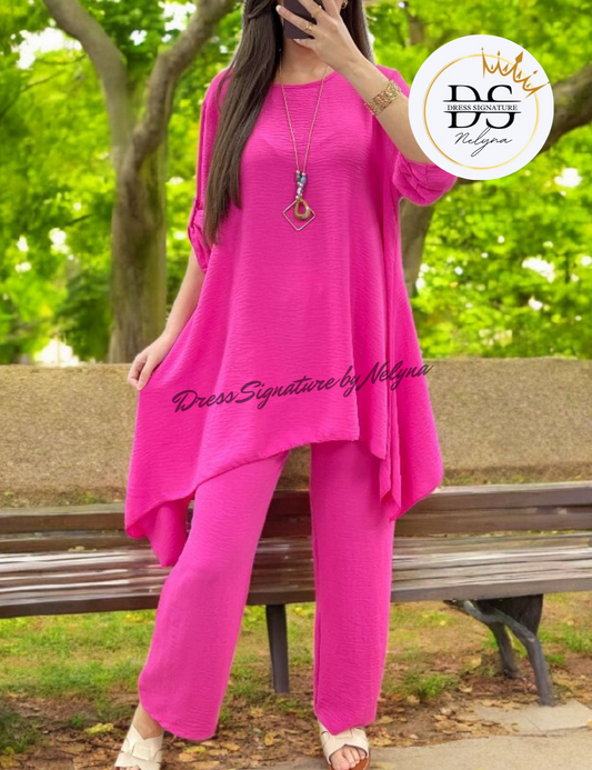 Ensemble 3 pièces Tunique + Pantalon + Col