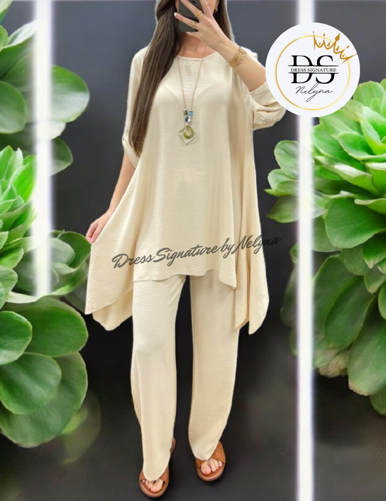 Ensemble 3 pièces Tunique + Pantalon + Col