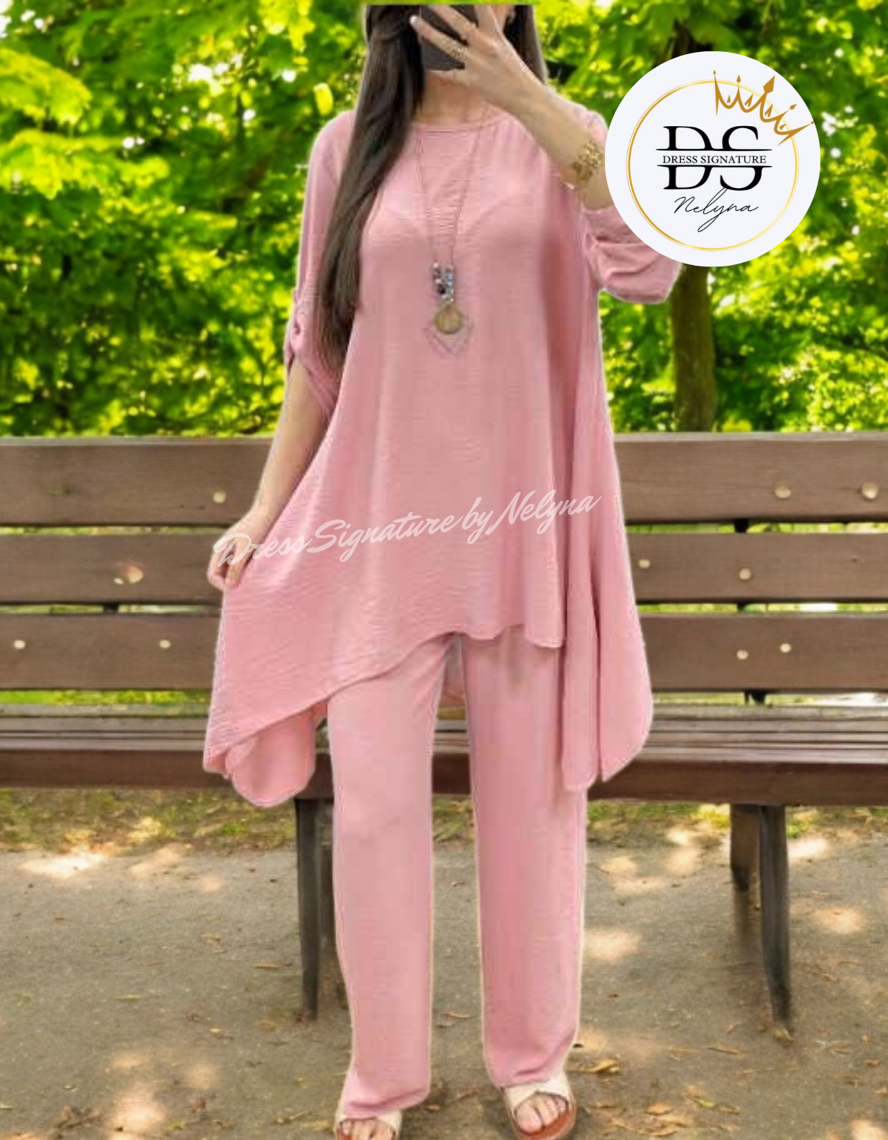Ensemble 3 pièces Tunique + Pantalon + Col