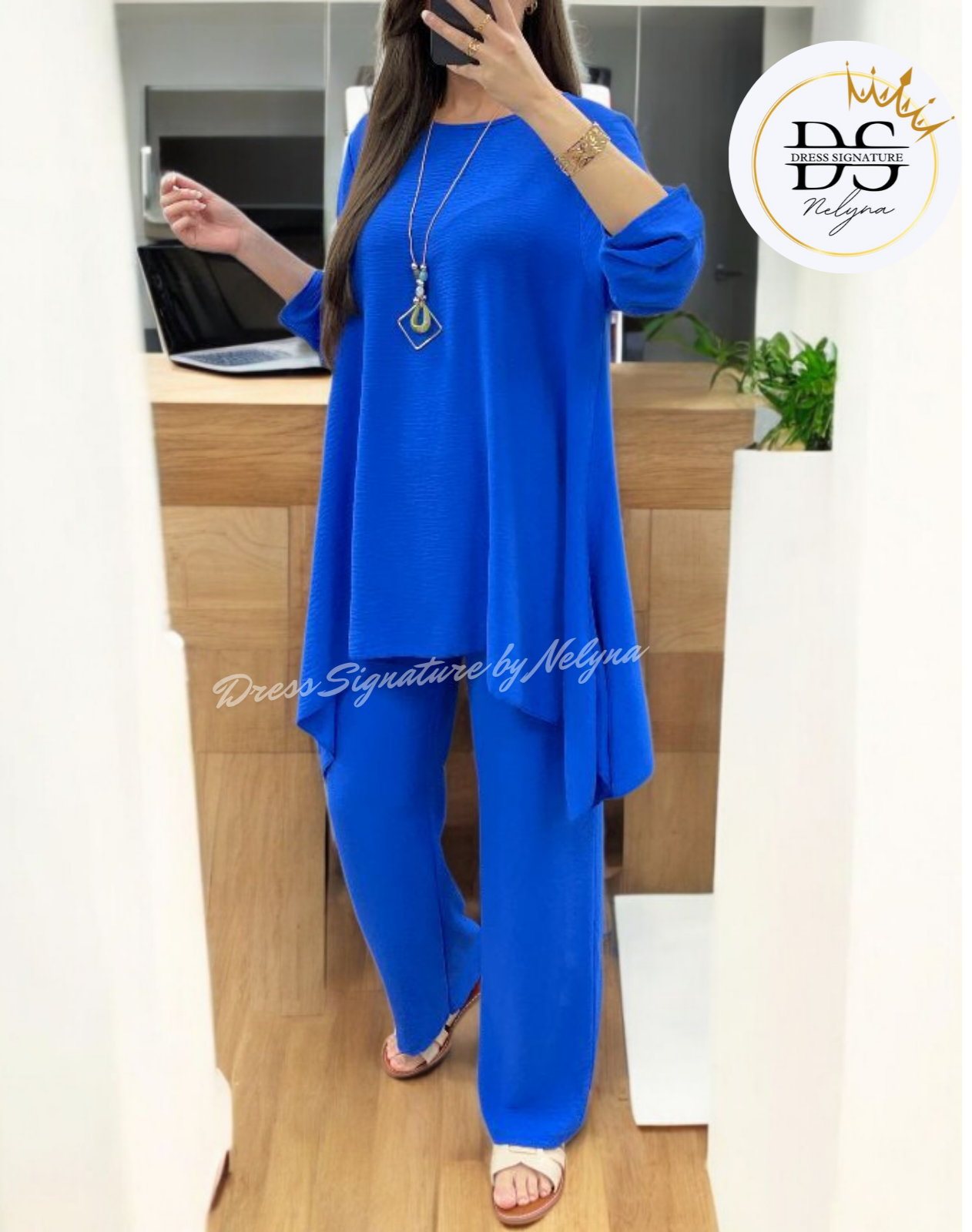 Ensemble 3 pièces Tunique + Pantalon + Col